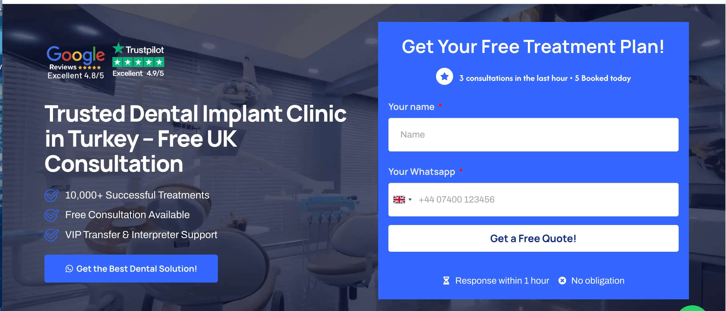 Our Dentist Abroad — Form görseli