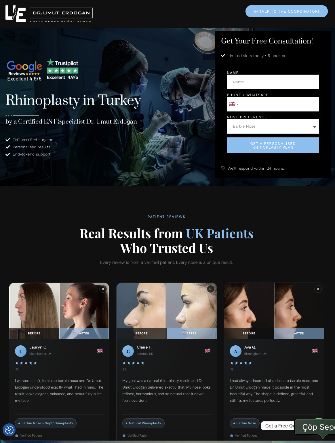 Op. Dr. Umut Erdoğan — Landing Page